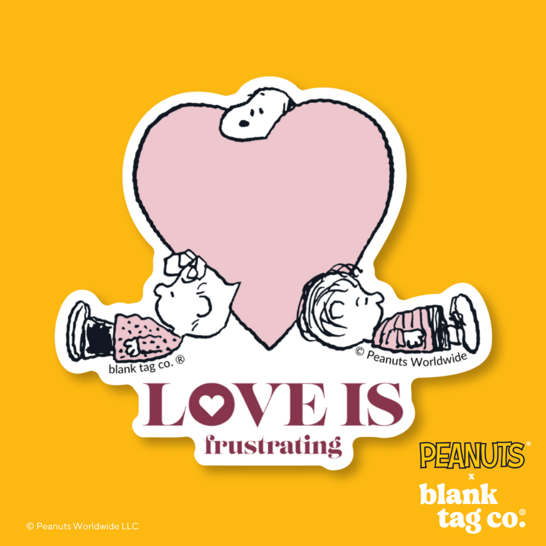 Peanuts® Waterproof Sticker - Love Is Frustrating