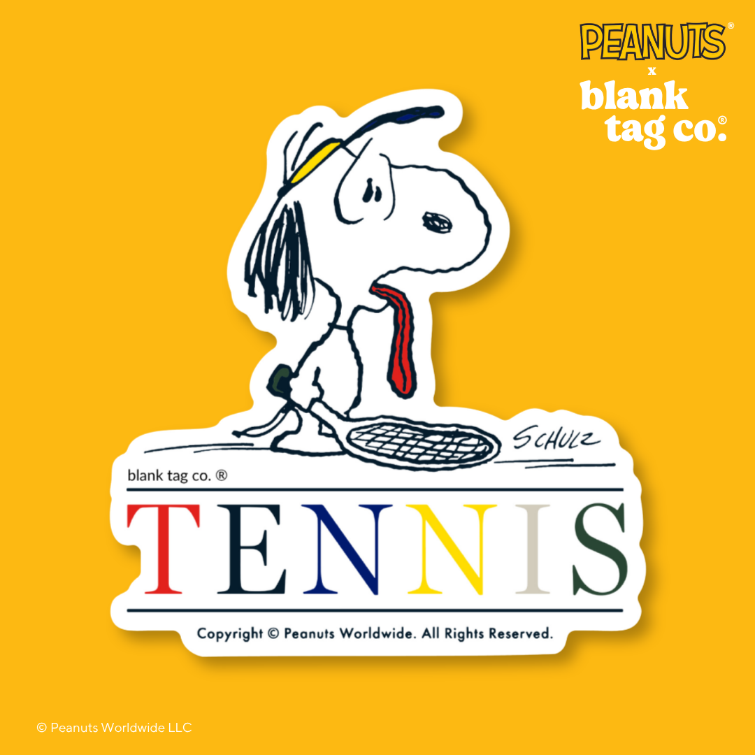 Peanuts® Waterproof Sticker - Snoopy Tennis