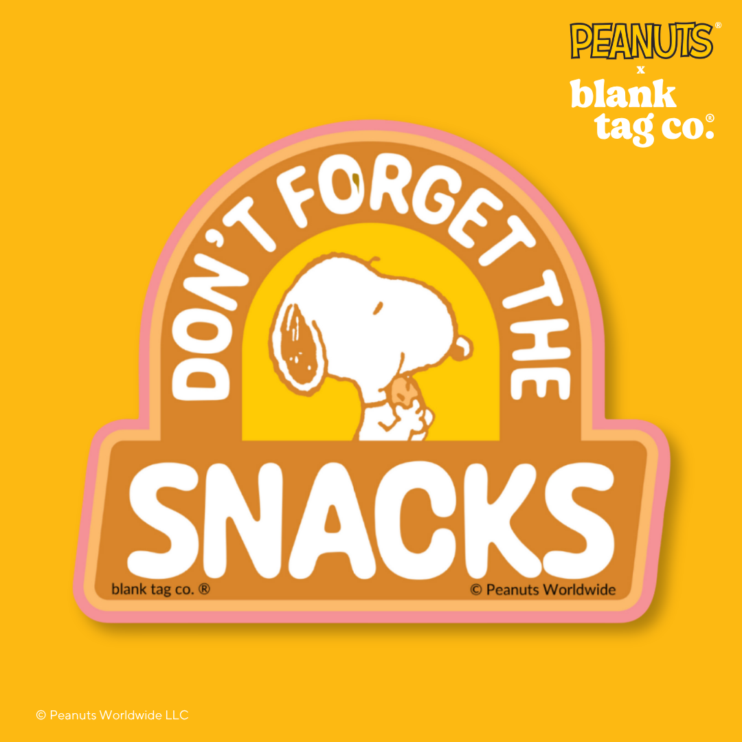 Peanuts® Waterproof Sticker - Don't Forget The Snacks