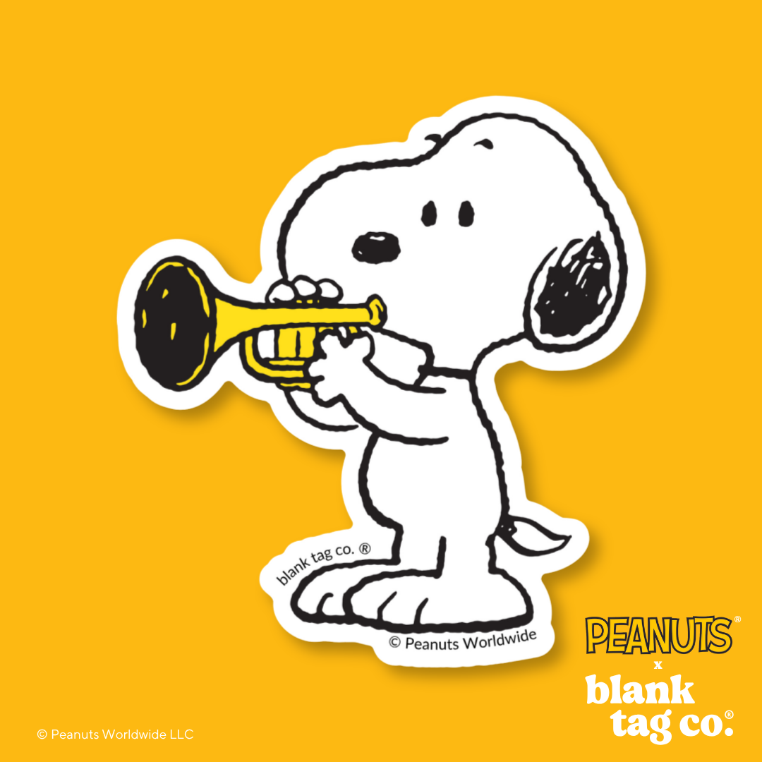 Peanuts® Waterproof Sticker - Snoopy Playing The Trumpet