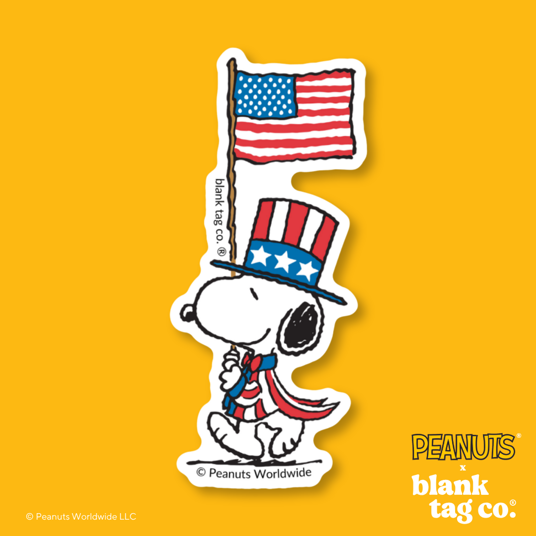 Peanuts® Waterproof Sticker - Patriotic Snoopy