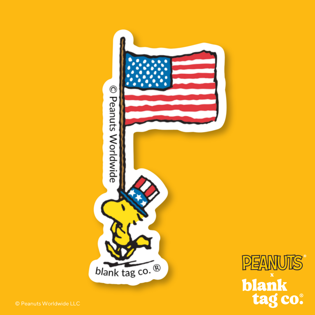 Peanuts® Waterproof Sticker - Patriotic Woodstock