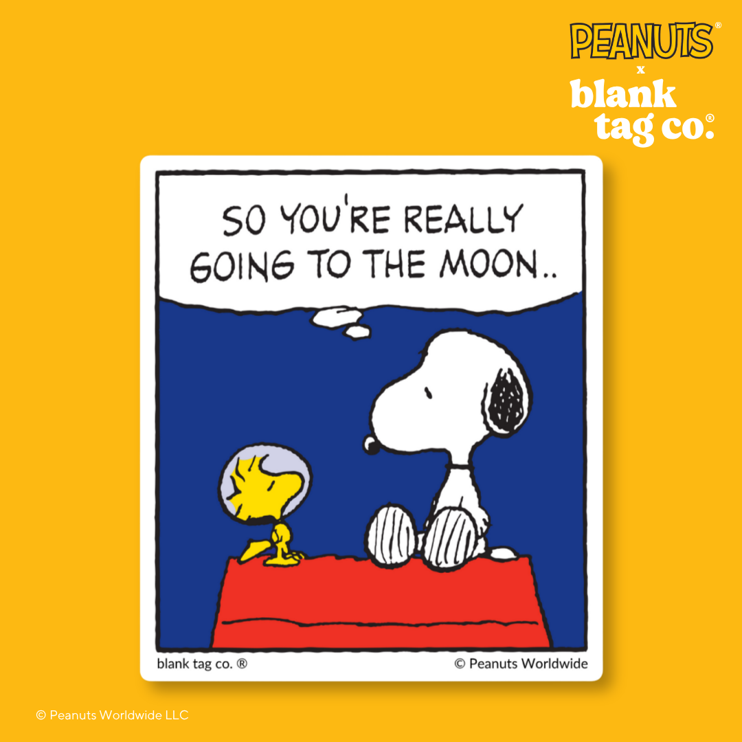 Peanuts® Waterproof Sticker - So You're Really Going To The Moon