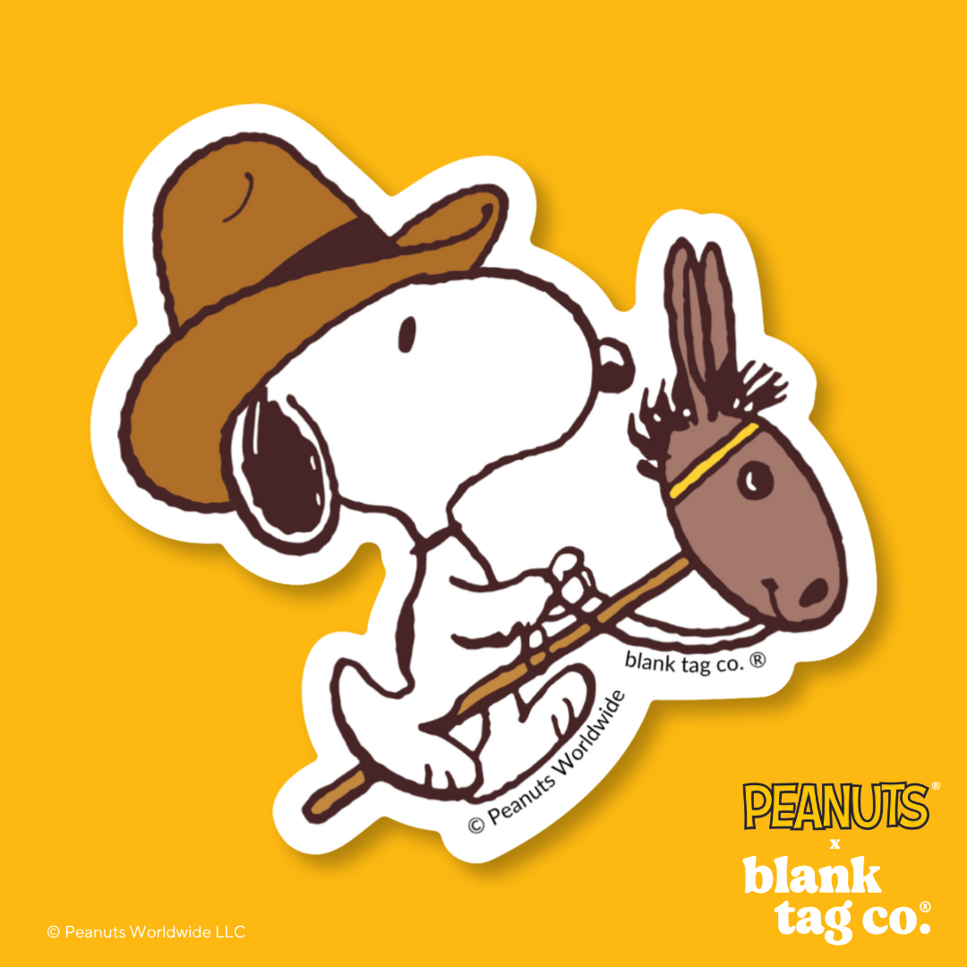 Peanuts® Waterproof Sticker - Snoopy With A Hobby Horse