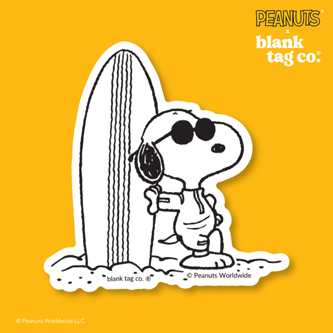 Peanuts® Waterproof Sticker - Surfer Joe Cool