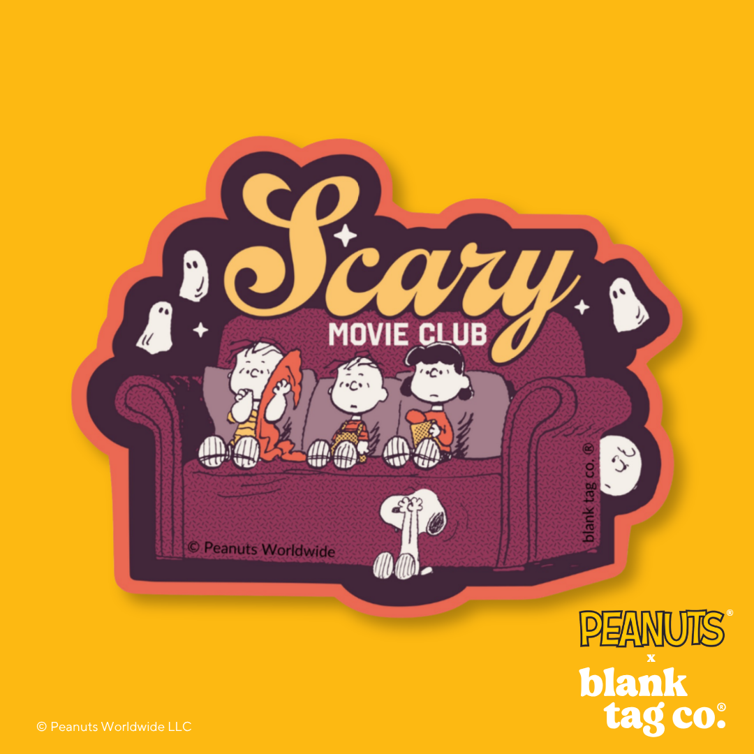 Peanuts® Waterproof Sticker - Scary Movie Club