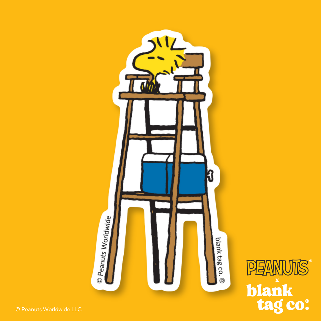 Peanuts® Waterproof Sticker - Tennis Umpire Woodstock