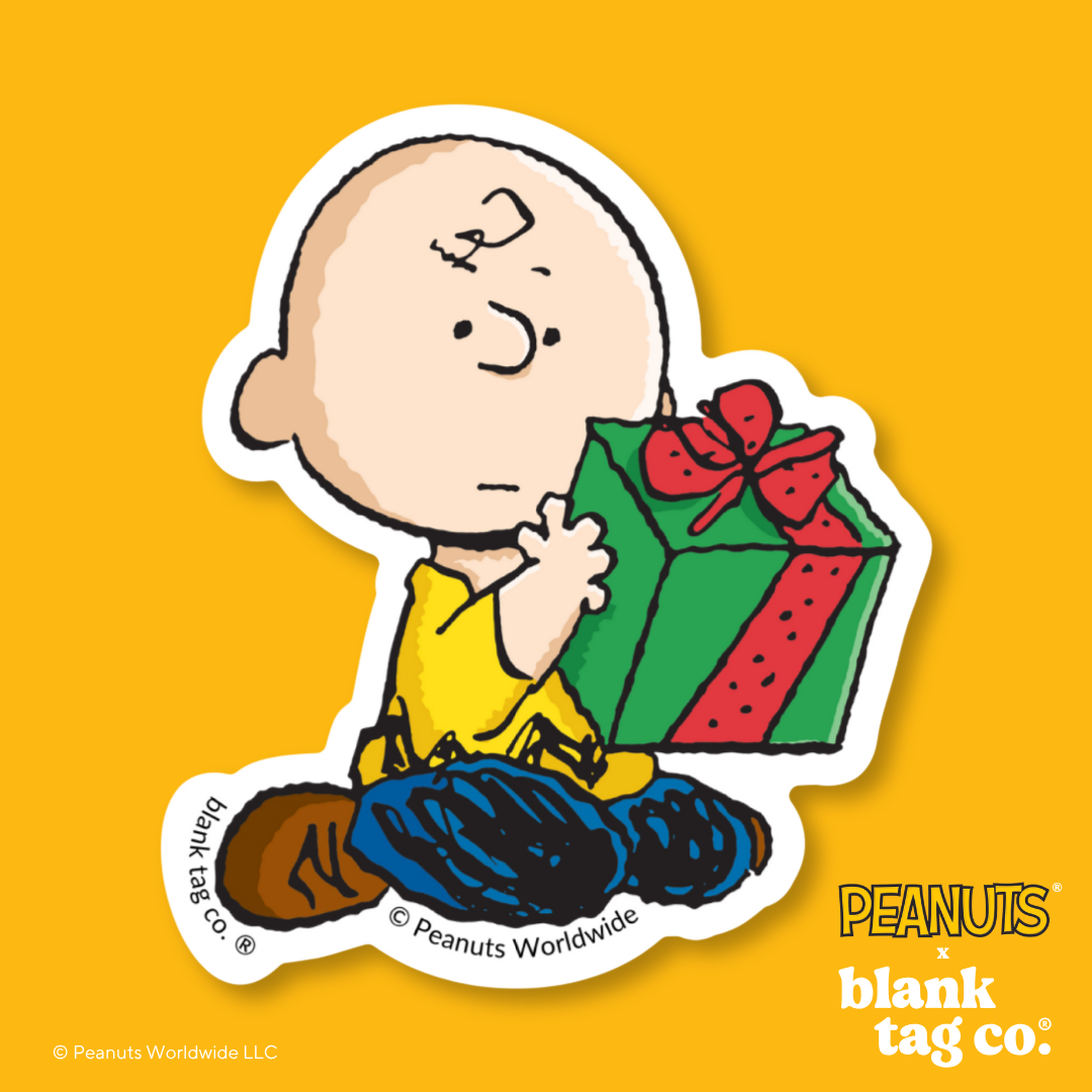 Peanuts® Waterproof Sticker - Charlie With A Gift