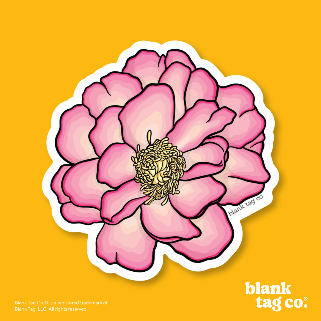 Blank Tag Co.® Waterproof Sticker - Peony