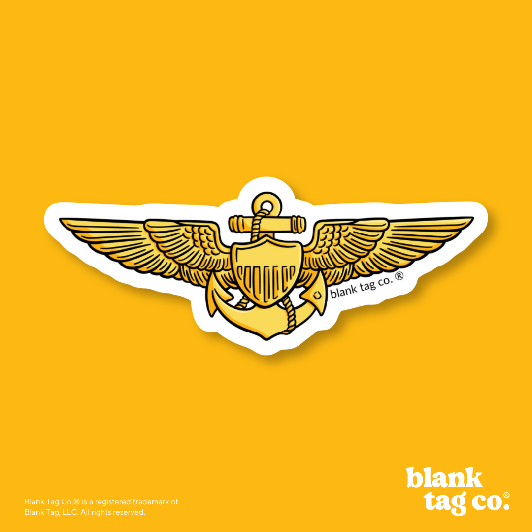 Blank Tag Co.® Waterproof Sticker - Pilot Wings