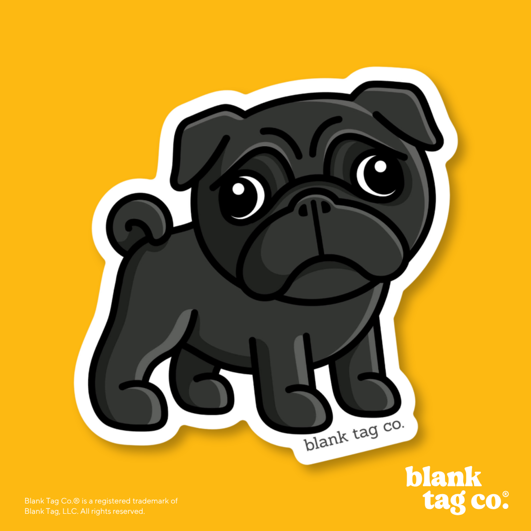 Blank Tag Co.® Waterproof Sticker - Pug