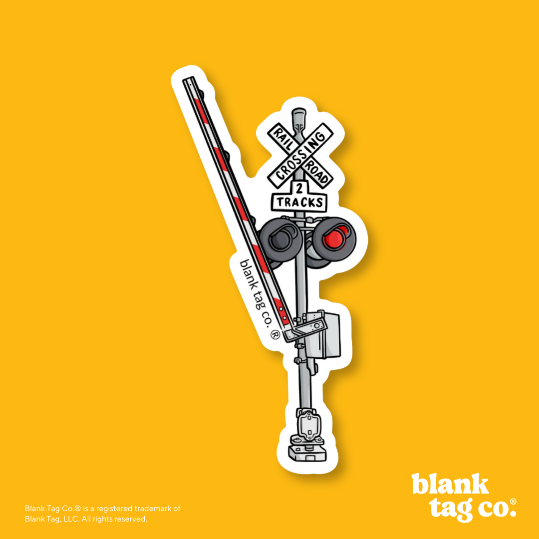 Blank Tag Co.® Waterproof Sticker - Railroad Crossing