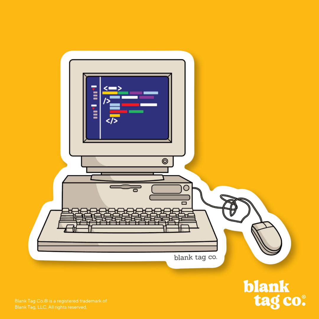 Blank Tag Co.® Waterproof Sticker - Retro Computer