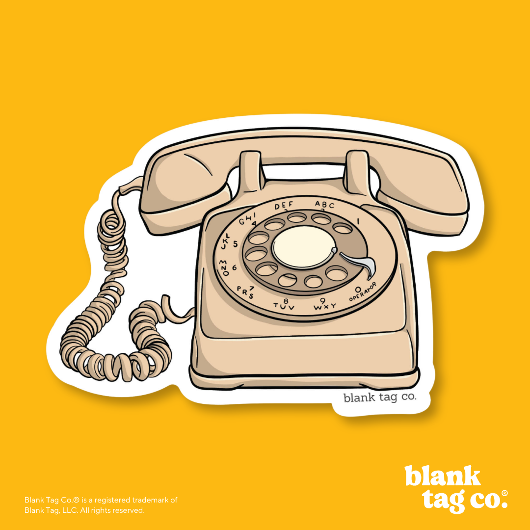 Blank Tag Co.® Waterproof Sticker - Rotary Phone