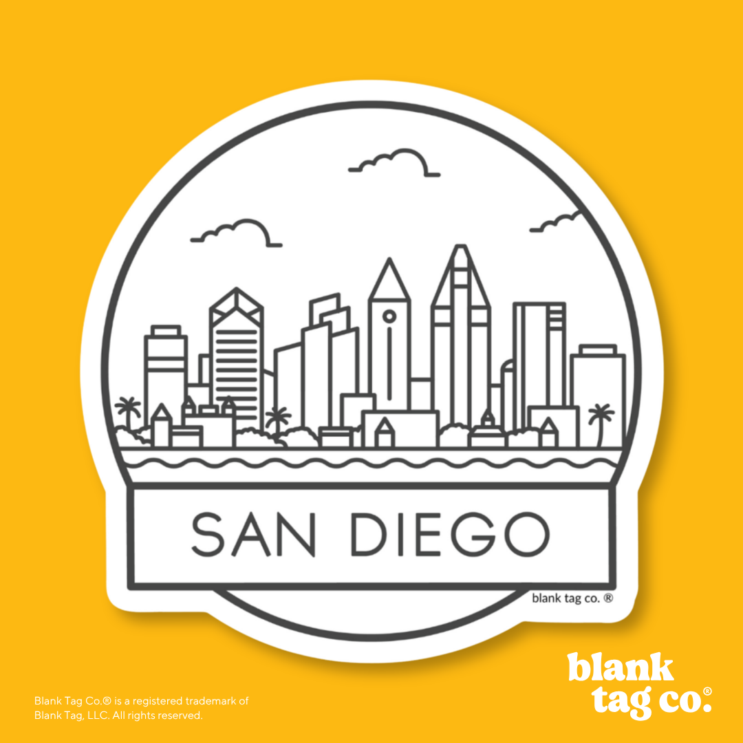 Blank Tag Co.® Waterproof Sticker - San Diego Cityscape