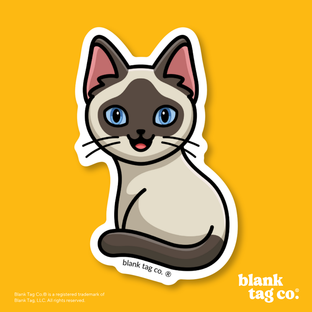 Blank Tag Co.® Waterproof Sticker - Siamese Cat