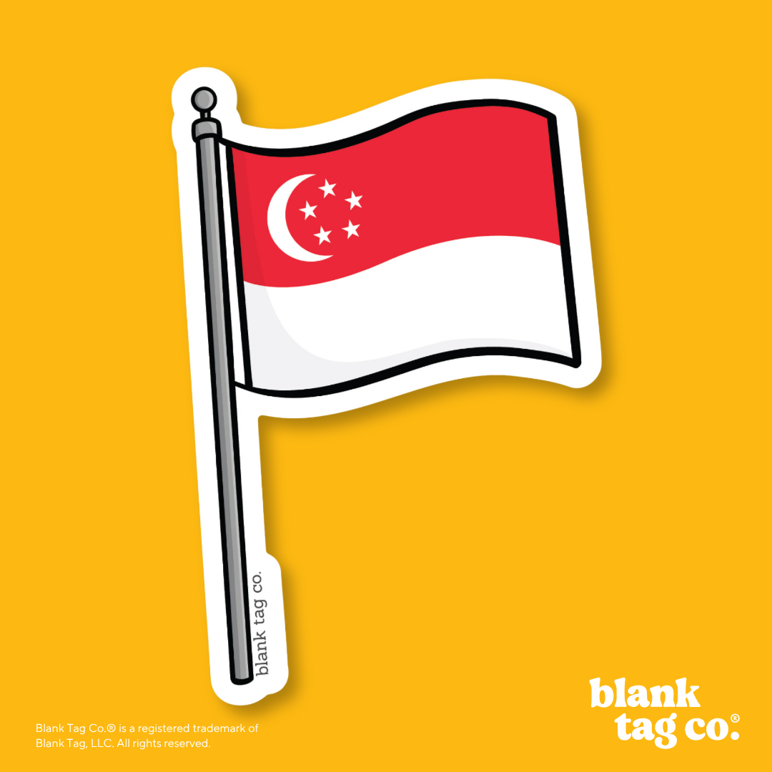 Blank Tag Co.® Waterproof Sticker - Singapore Flag