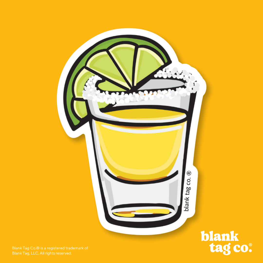 Blank Tag Co.® Waterproof Sticker - Tequila Shot With Salt