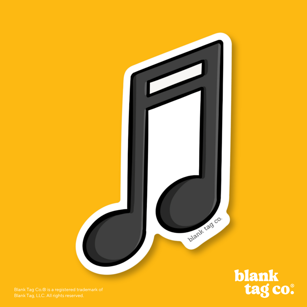 Blank Tag Co.® Waterproof Sticker - Two Sixteenth Note