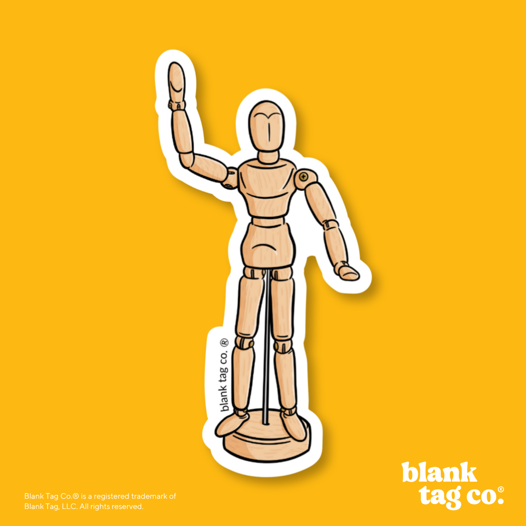 Blank Tag Co.® Waterproof Sticker - Wooden Mannequin
