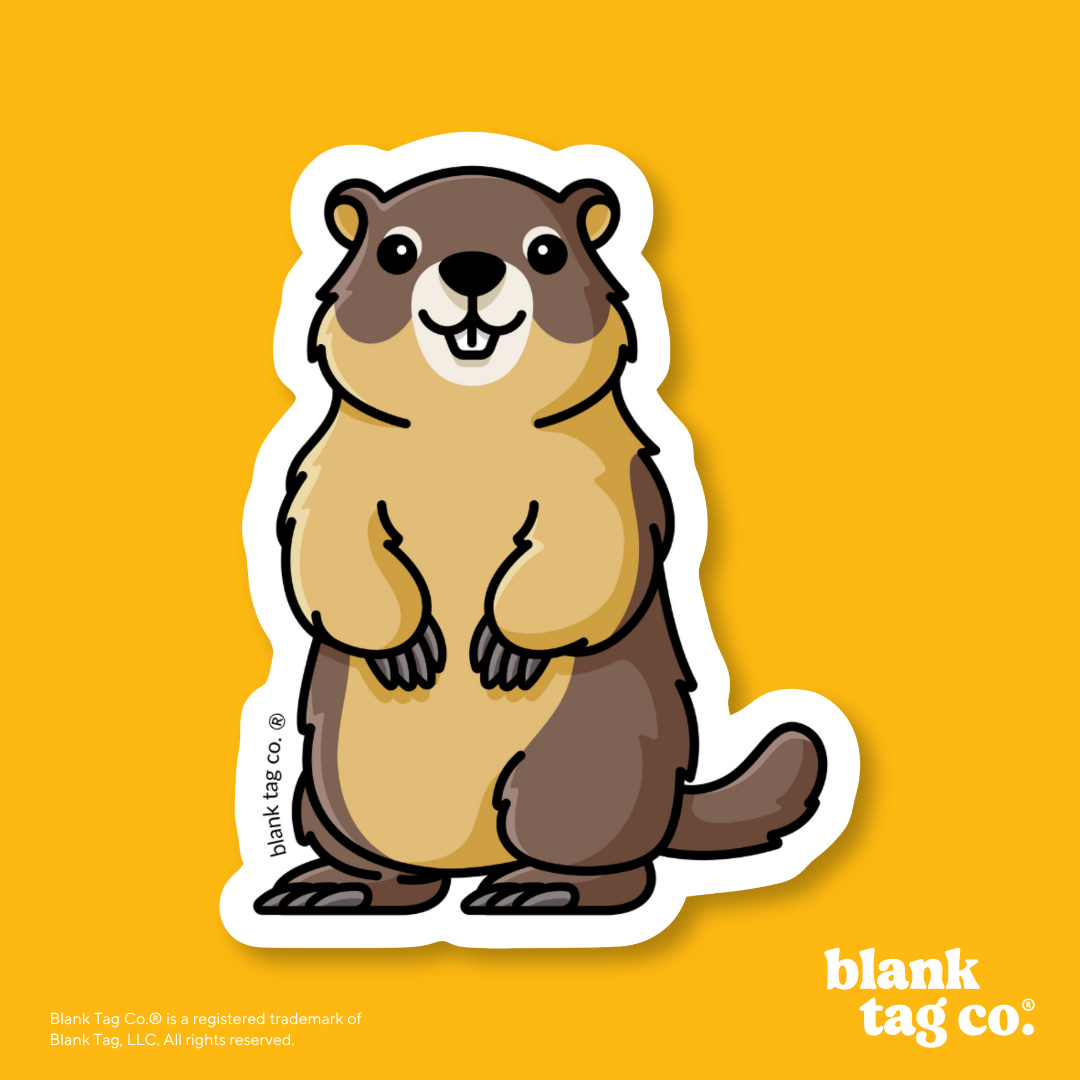 Blank Tag Co.® Waterproof Sticker - Yellow Bellied Marmot