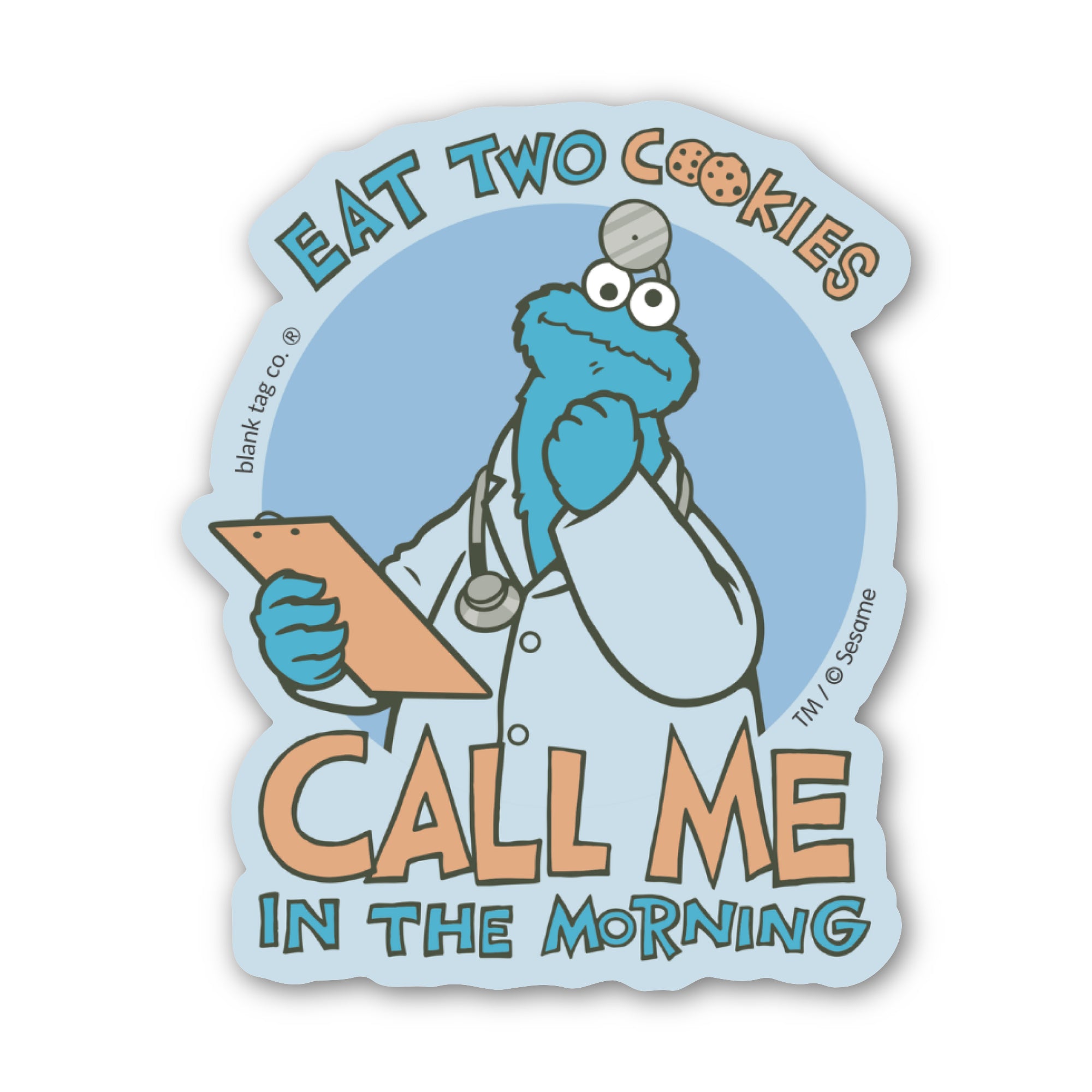 Sesame Street® Waterproof Sticker - Dr. Cookie Monster