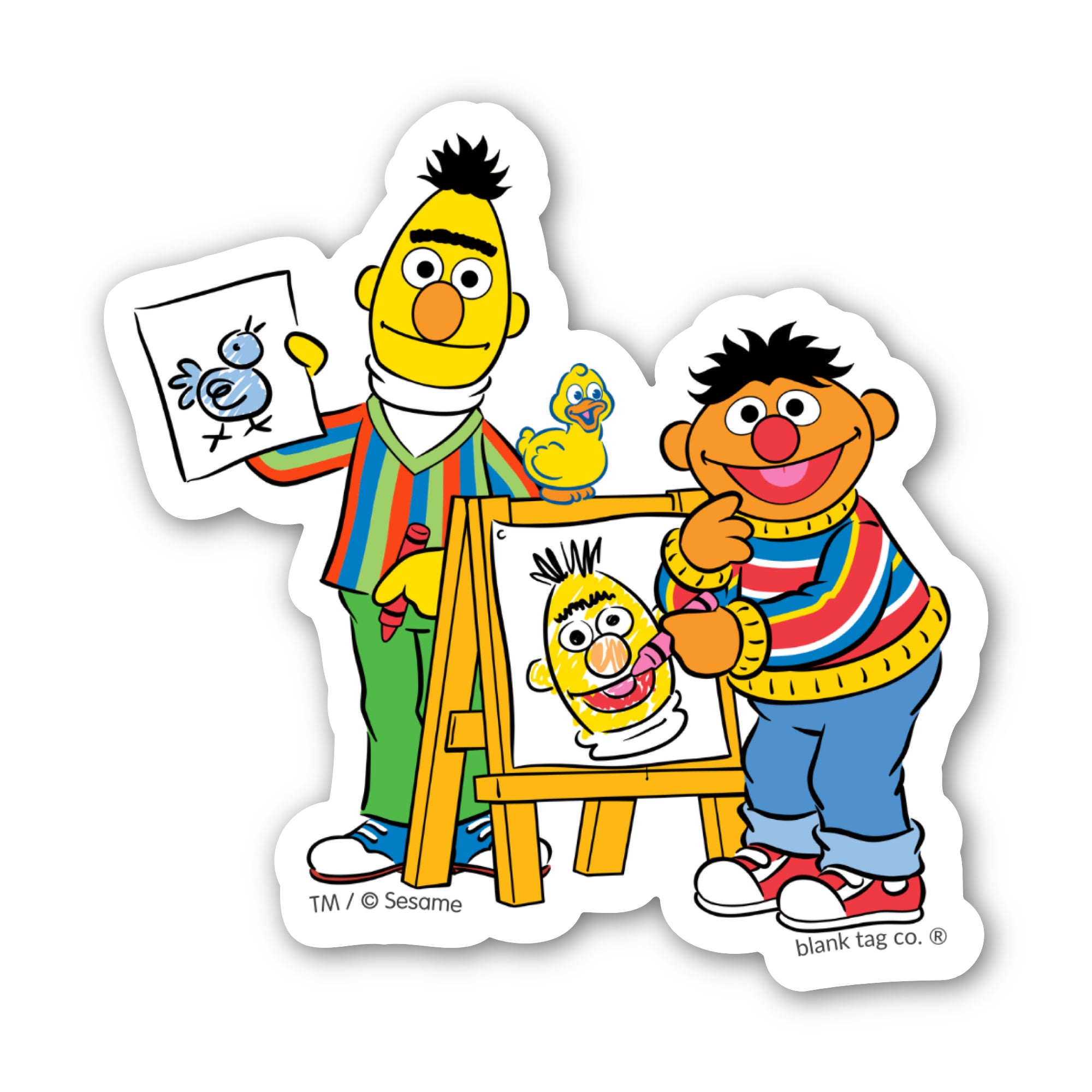 Sesame Street® Waterproof Sticker - Painting Bert and Ernie
