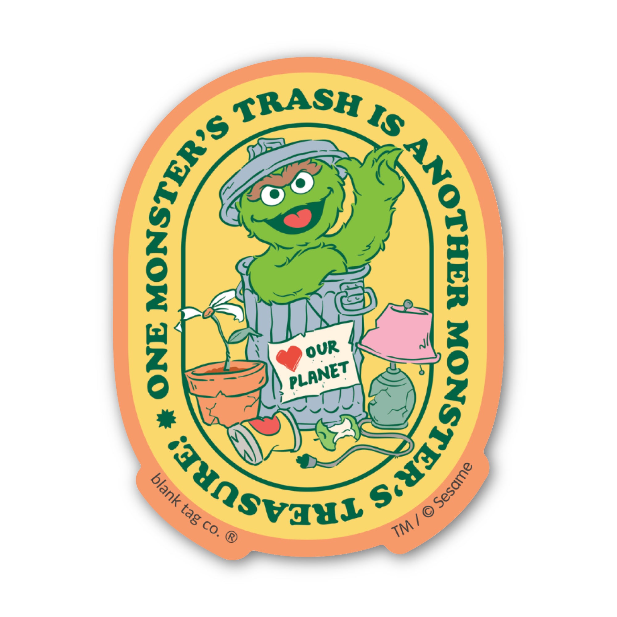 Sesame Street® Waterproof Sticker - One Monster's Trash