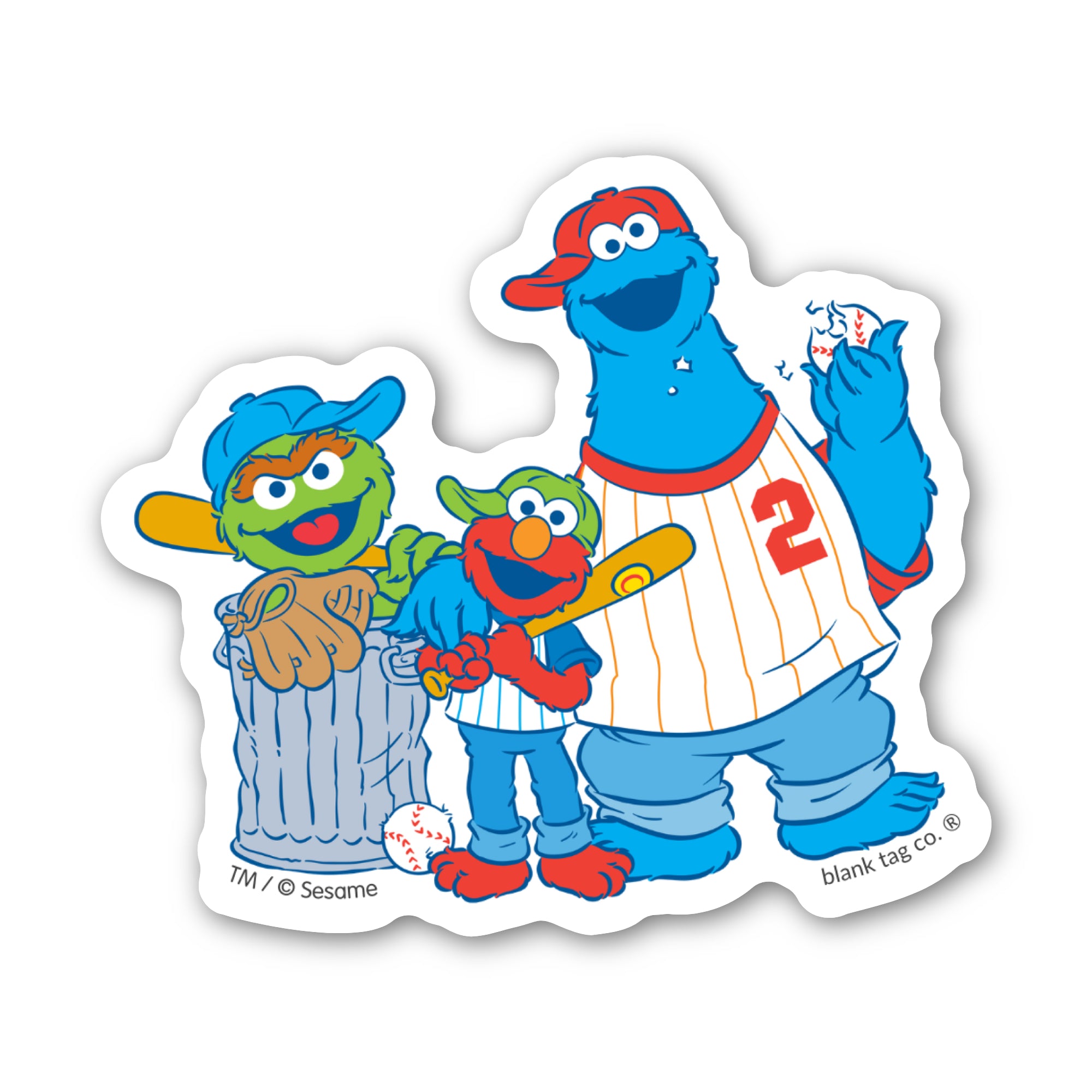 Sesame Street® Waterproof Sticker - Sesame Street Baseball Team
