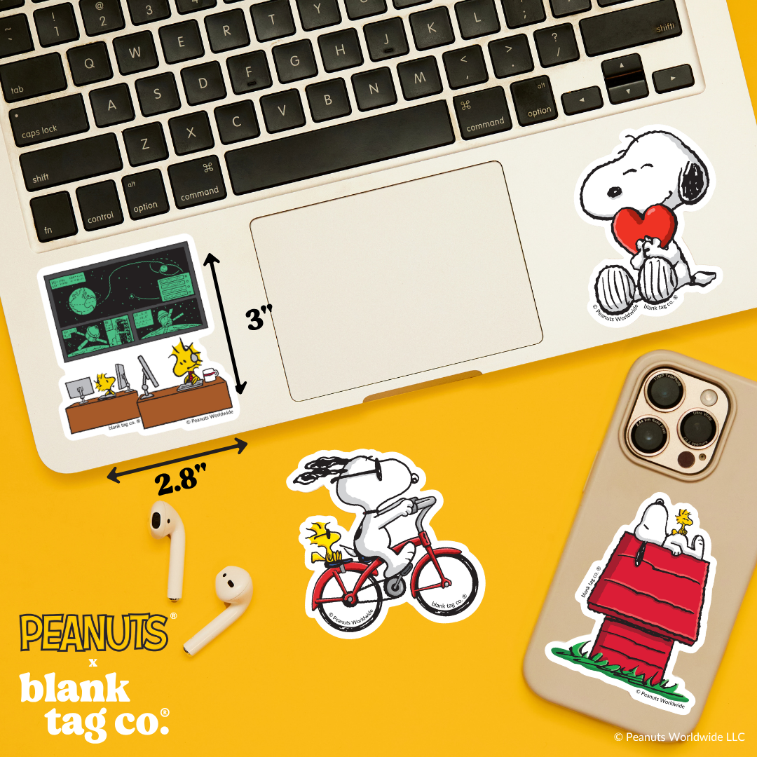 Peanuts® Waterproof Sticker - Woodstock and Co. At Work
