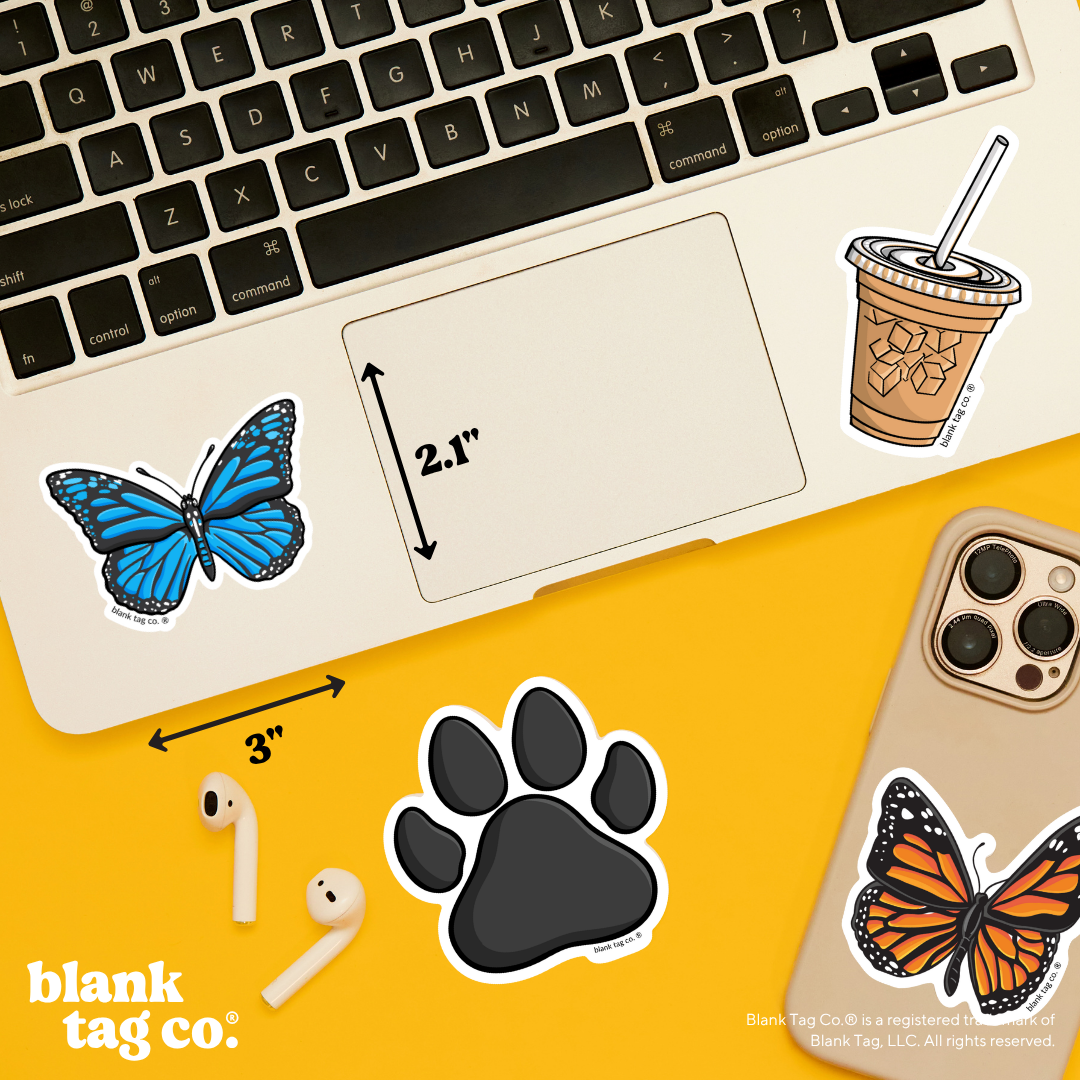 Blank Tag Co.® Waterproof Sticker - Blue Butterfly