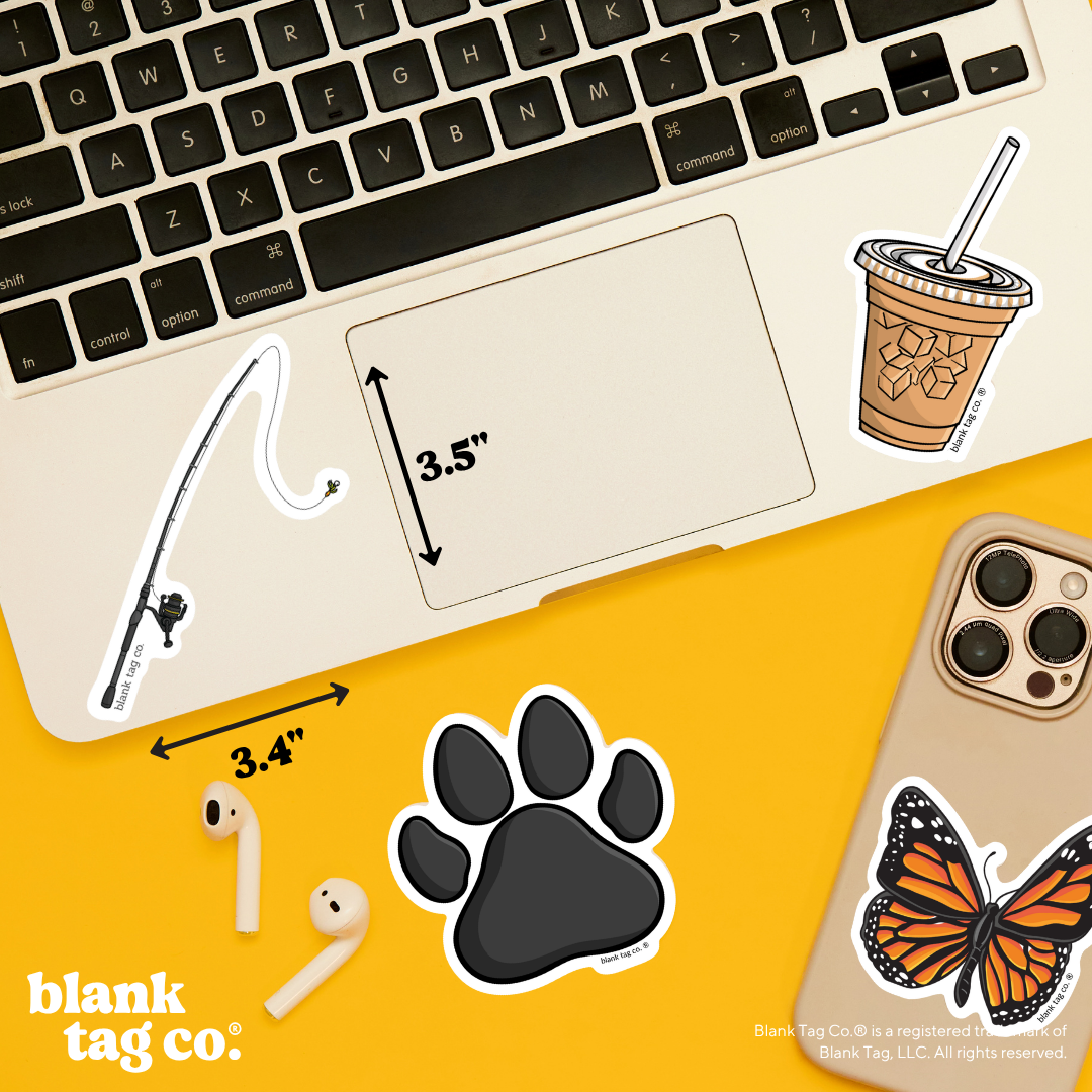 Blank Tag Co.® Waterproof Sticker - Fishing Rod