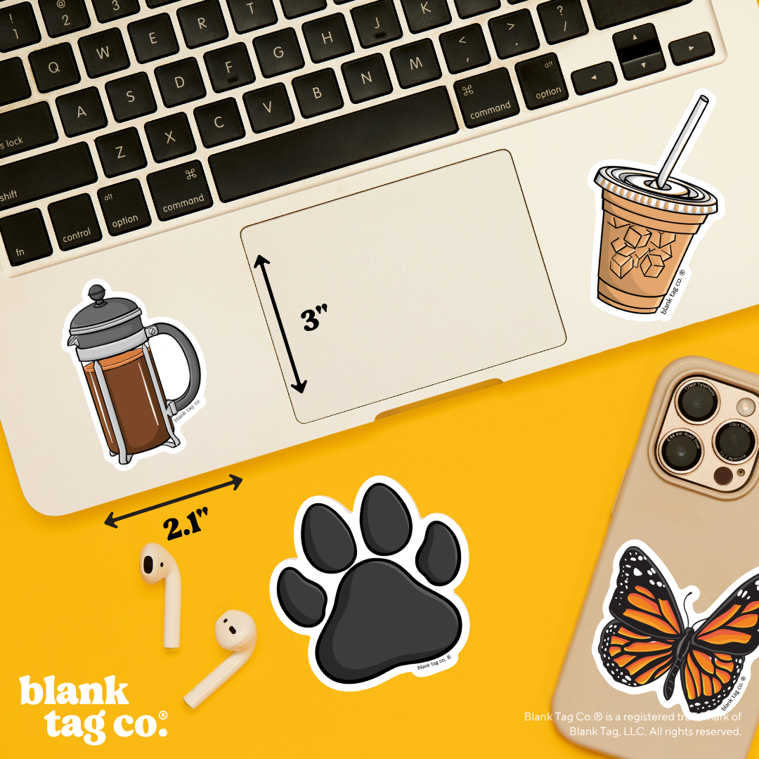 Blank Tag Co.® Waterproof Sticker - French Press