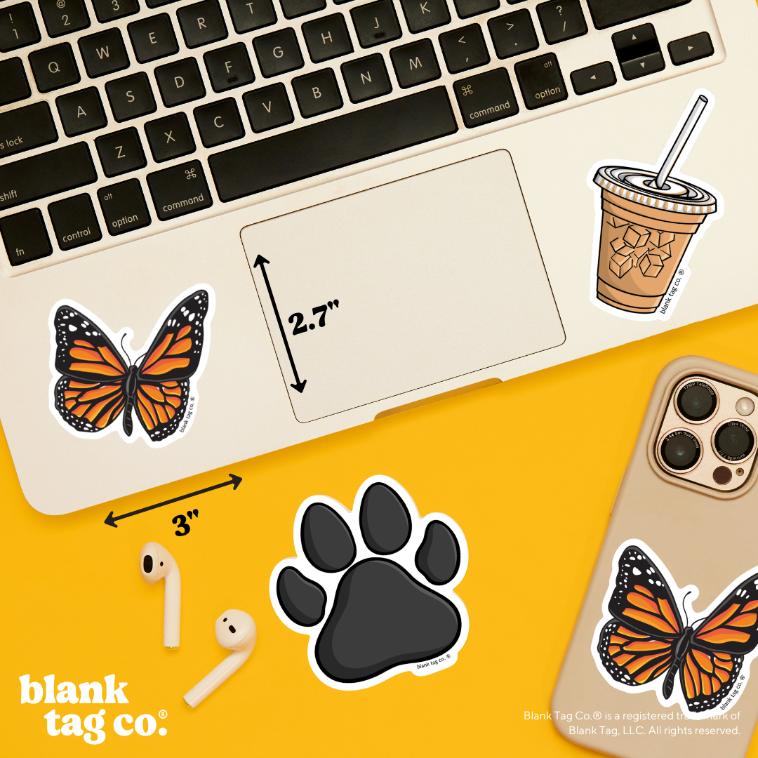 Blank Tag Co.® Waterproof Sticker - Monarch Butterfly