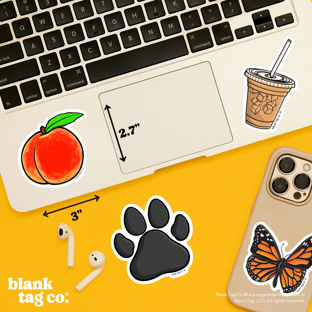 Blank Tag Co.® Waterproof Sticker - Peach