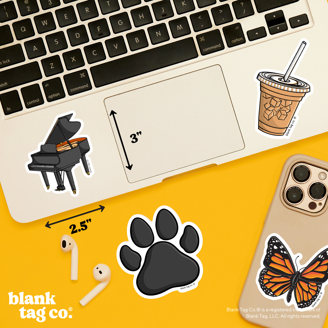 Blank Tag Co.® Waterproof Sticker - Piano