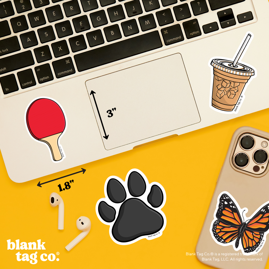 Blank Tag Co.® Waterproof Sticker - Ping Pong Paddle