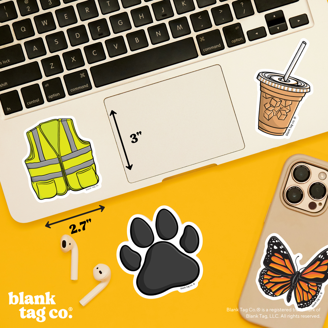 Blank Tag Co.® Waterproof Sticker - Safety Vest