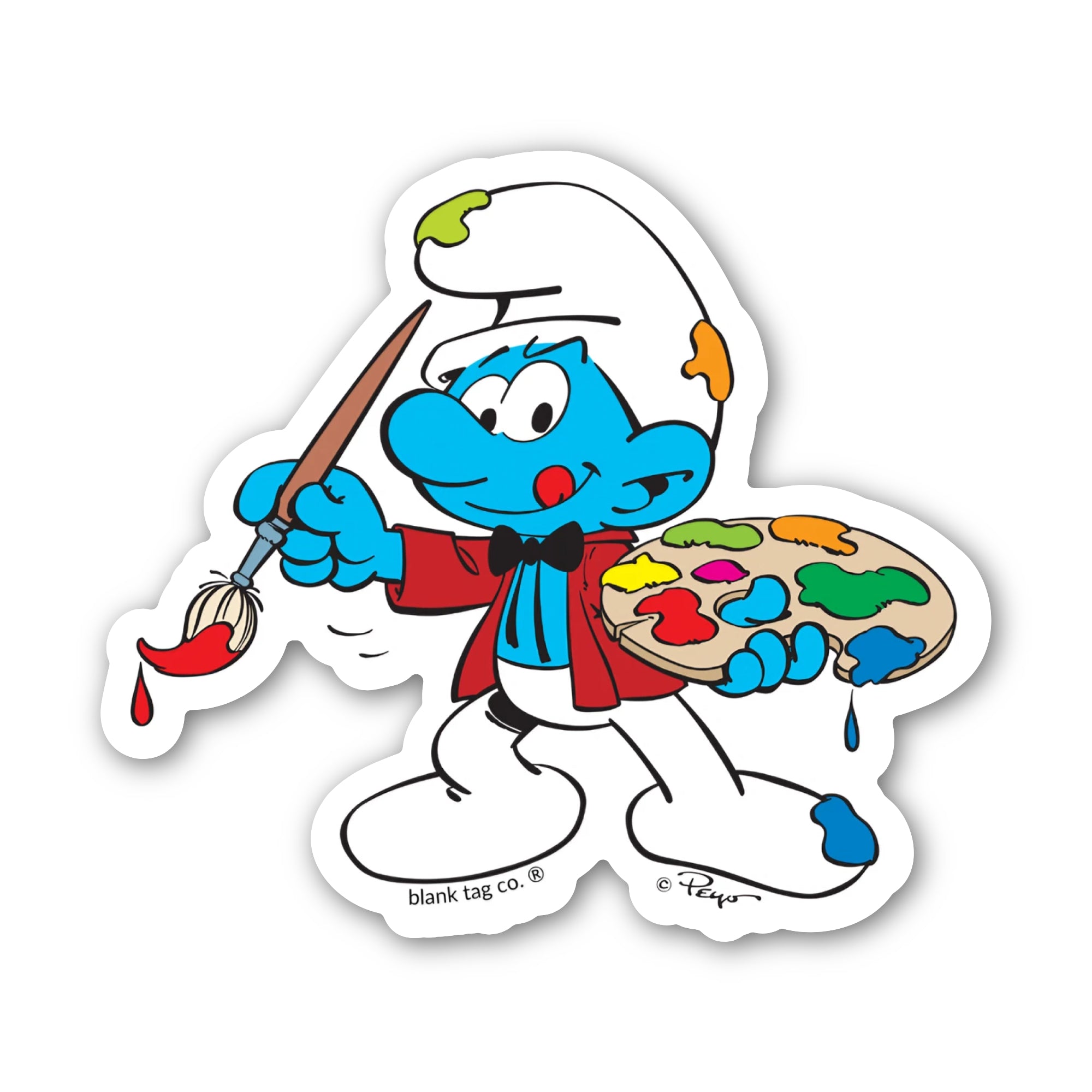 Smurfs® Waterproof Sticker - Artist Smurf