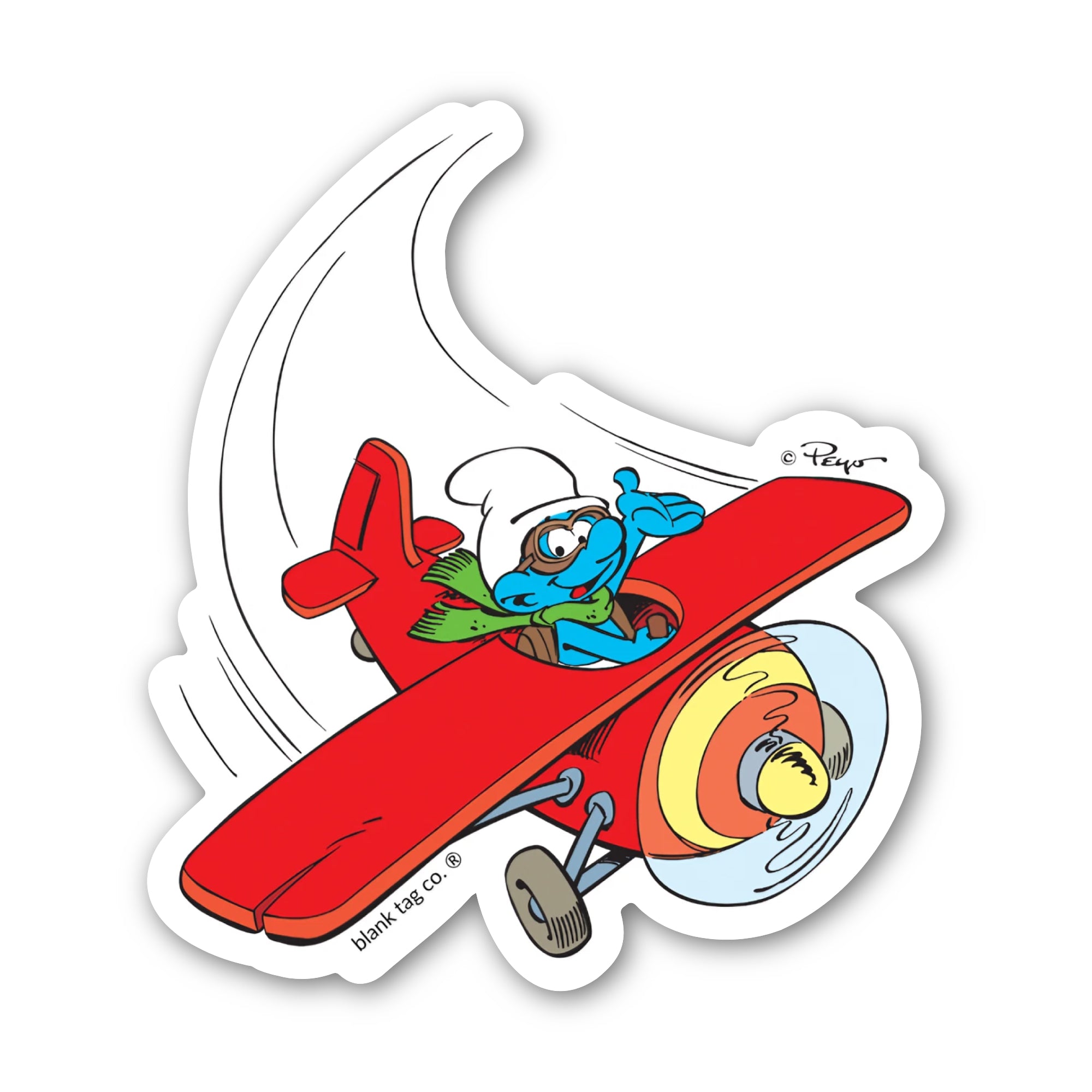 Smurfs® Waterproof Sticker - Smurf In A Plane