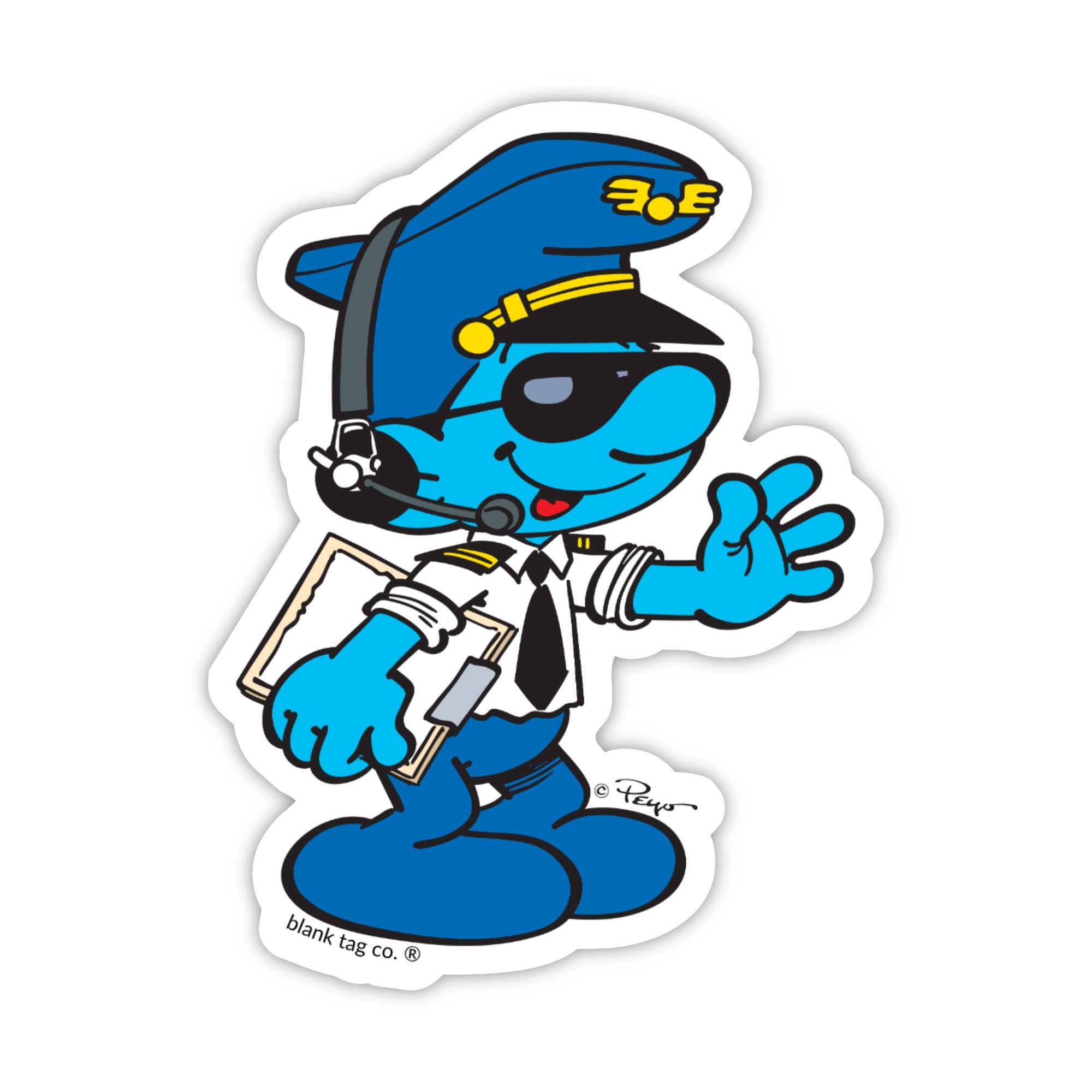 Smurfs® Waterproof Sticker - Pilot Smurf