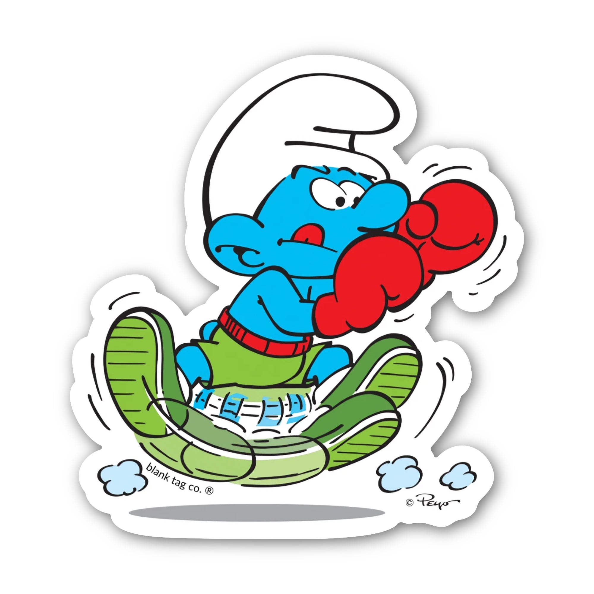 Smurfs® Waterproof Sticker - Boxing Smurf