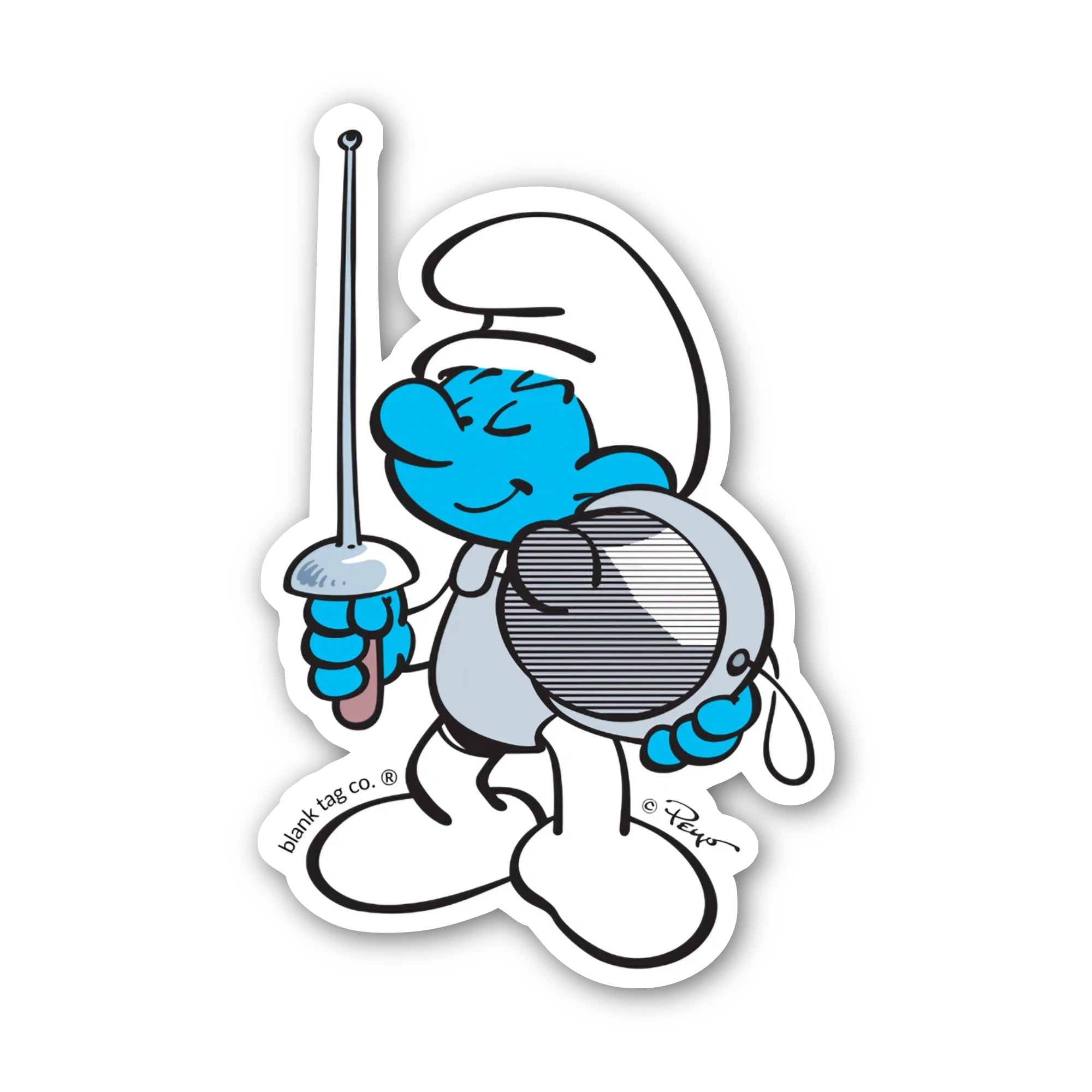 Smurfs® Waterproof Sticker - Fencing Smurf
