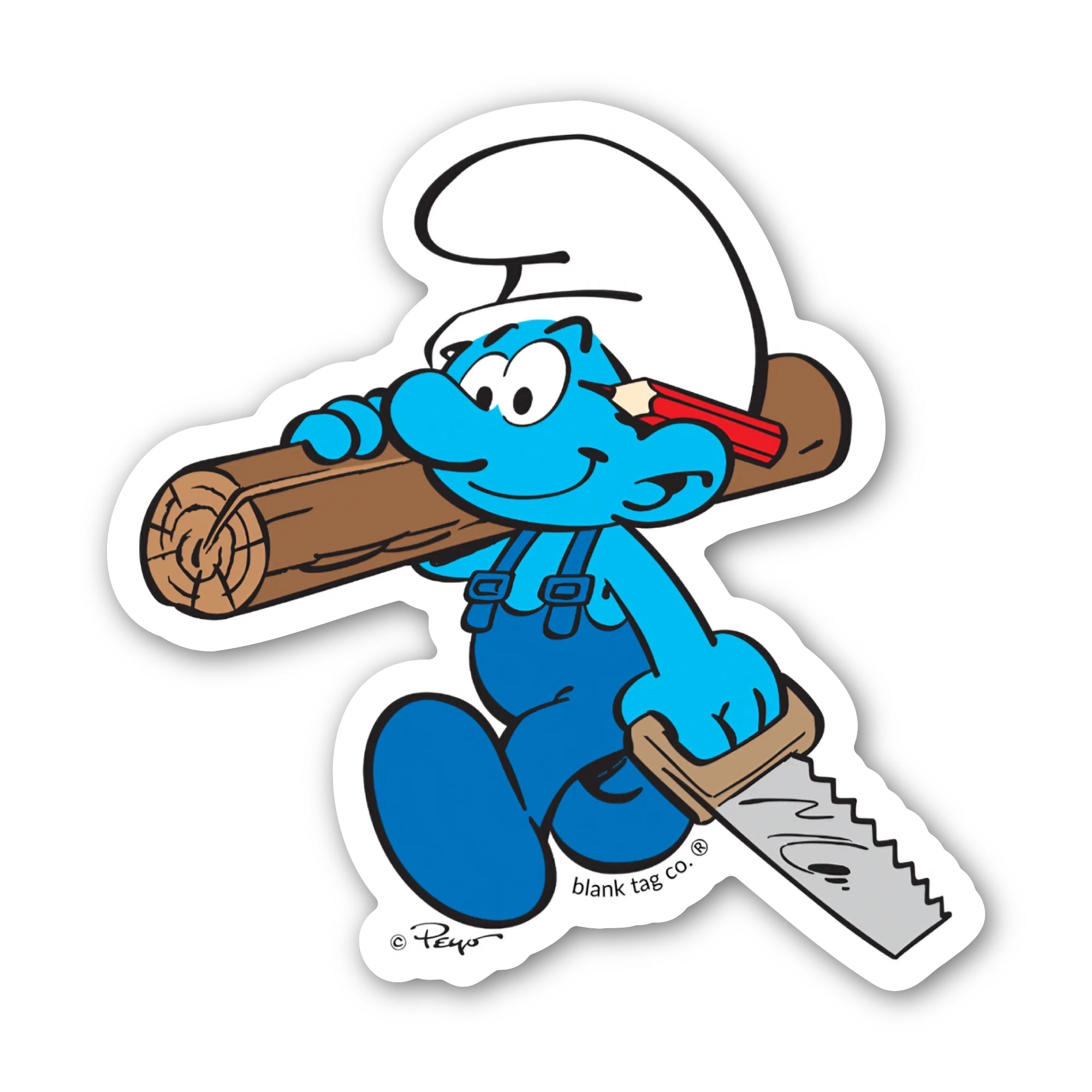 Smurfs® Waterproof Sticker - Contractor Smurf