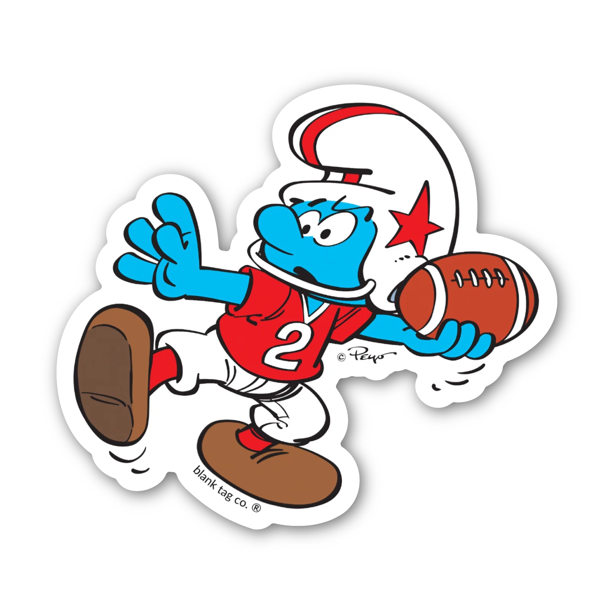 Smurfs® Waterproof Sticker - Quarterback Smurf