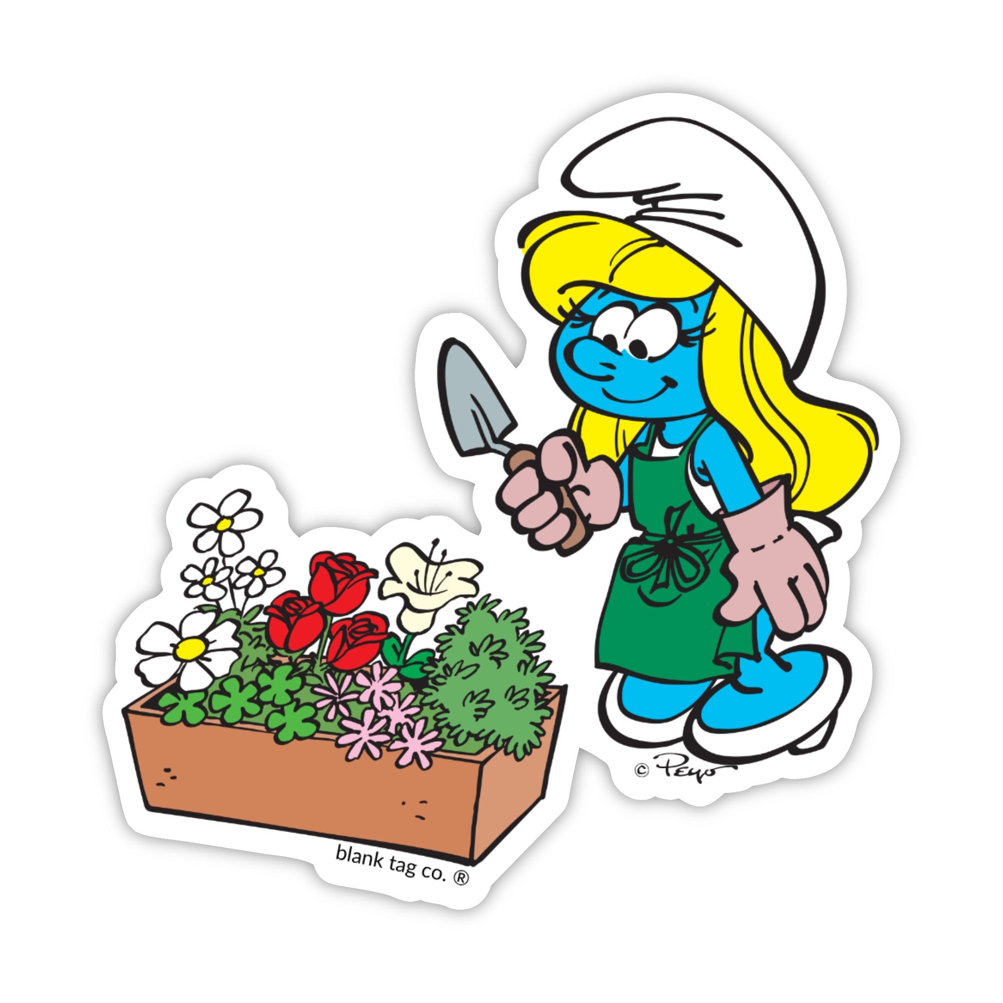 Smurfs® Waterproof Sticker - Gardening Smurfette