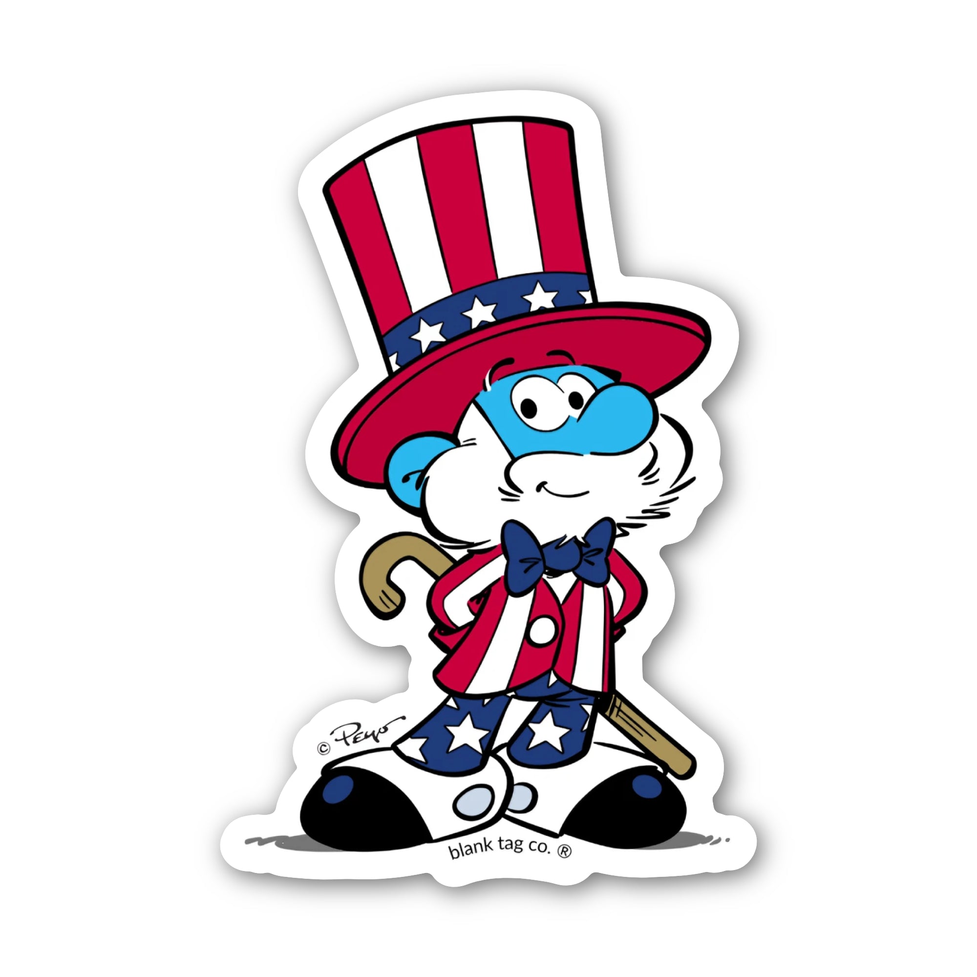 Smurfs® Waterproof Sticker - Patriotic Papa Smurf