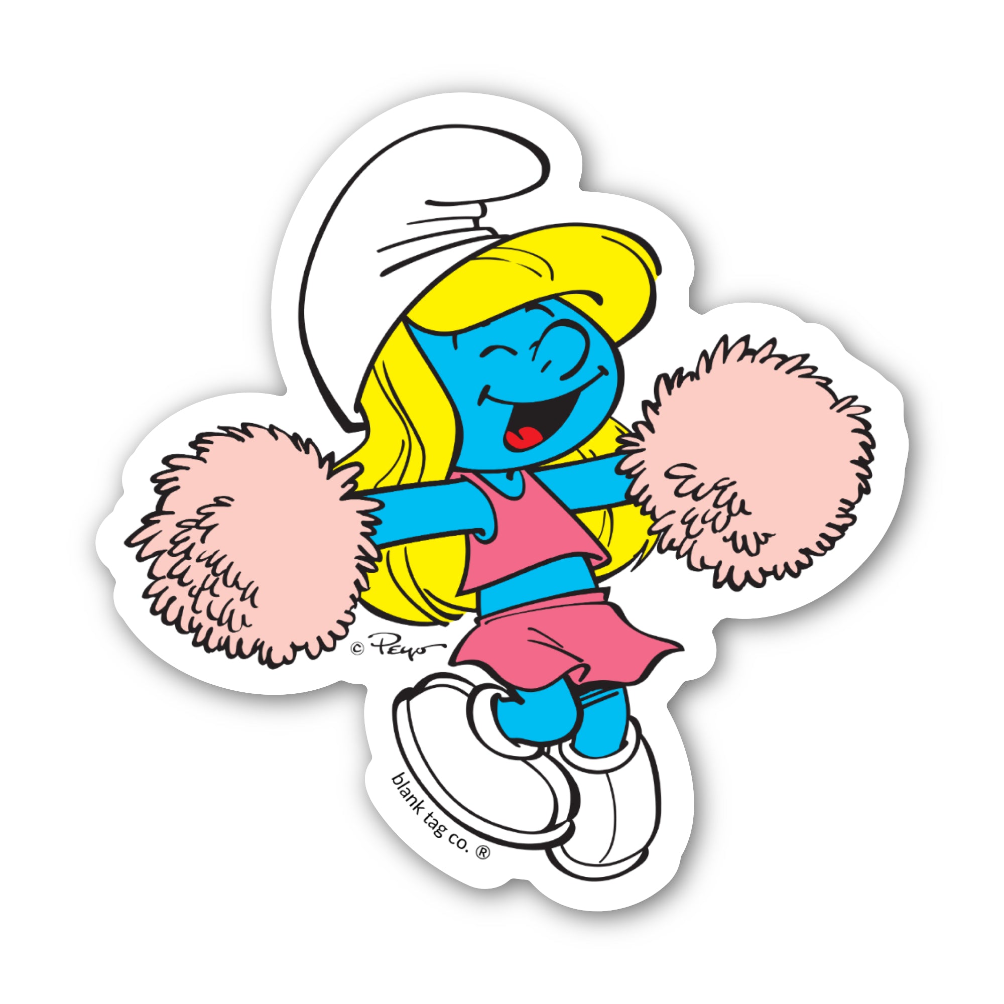 Smurfs® Waterproof Sticker - Cheerleader Smurfette