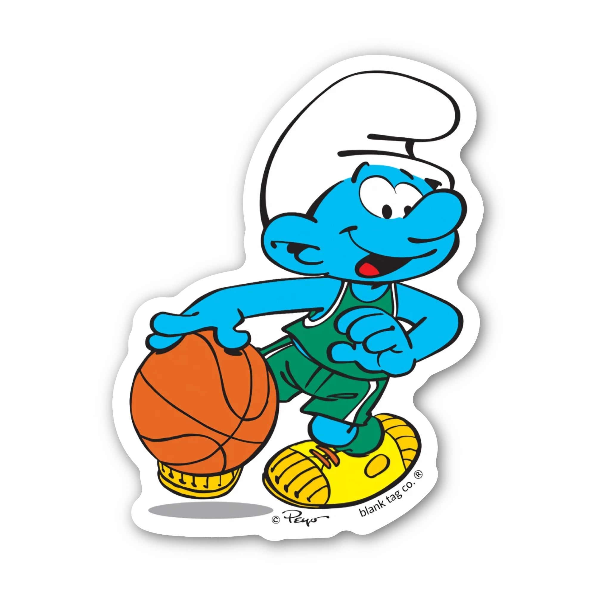 Smurfs® Waterproof Sticker - Smurf Playing Basketball