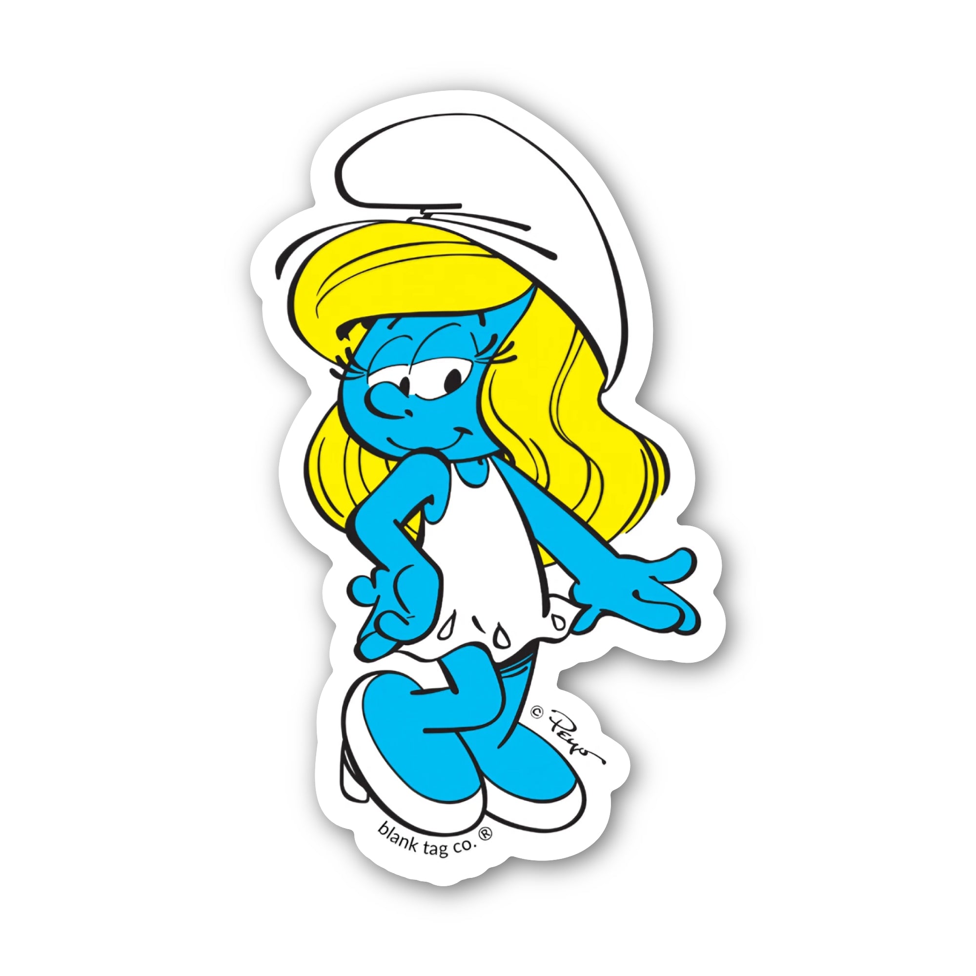 Smurfs® Waterproof Sticker - Smurfette Looking At Her Nails